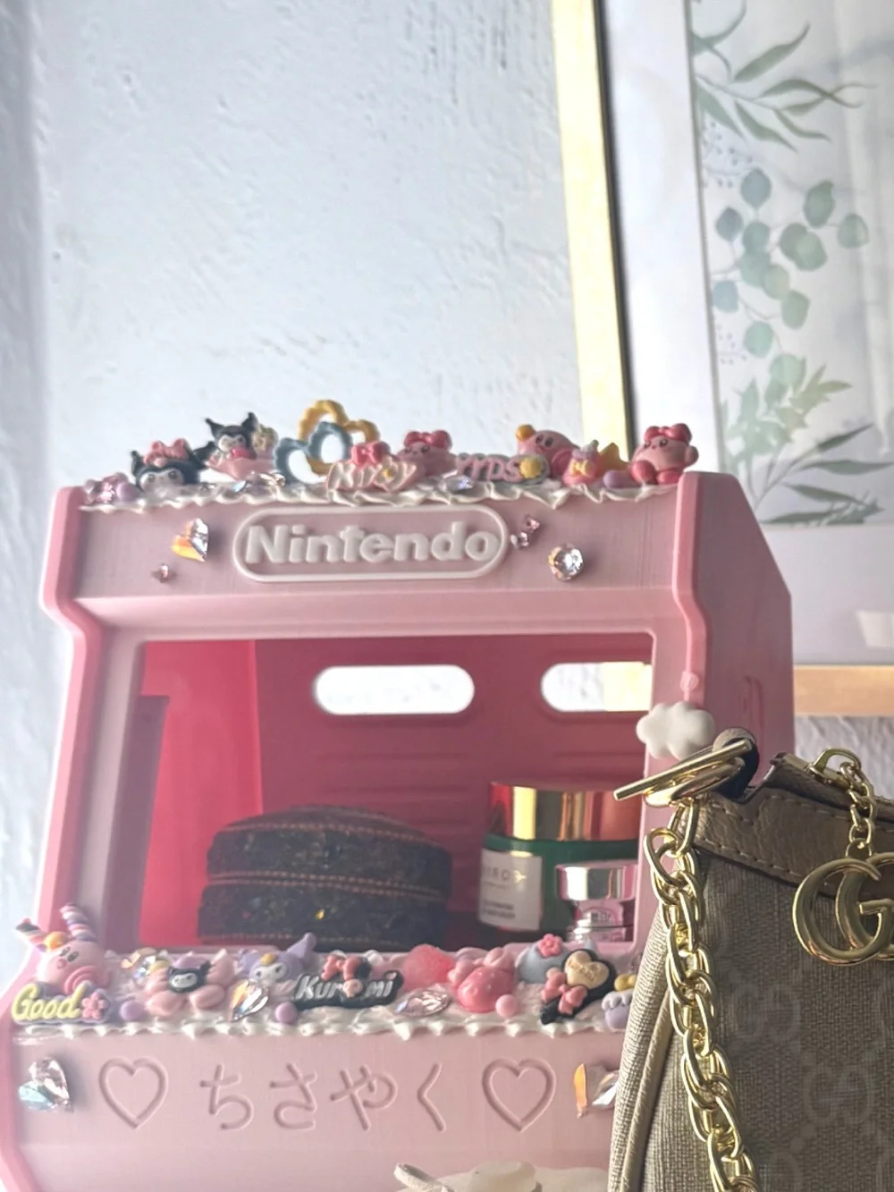 Nintendo Pink Custom Console Arcade stand kuromi and Kirby